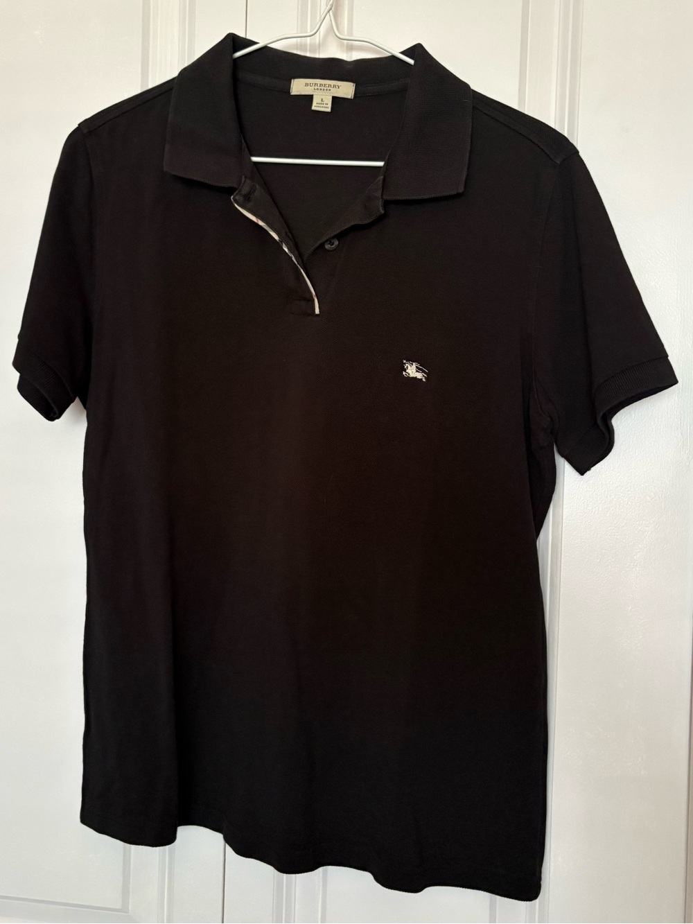 Burberry Black women's Polo with Small Embroidered Logo